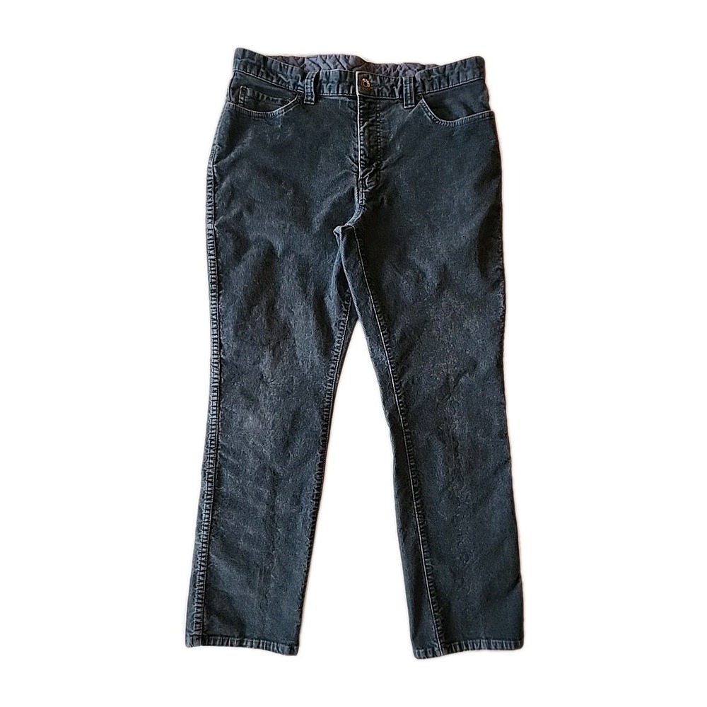 LL Bean Mens Corduroy Pants Size 35x30 Standard Fit Classic Preppy Gray Blue